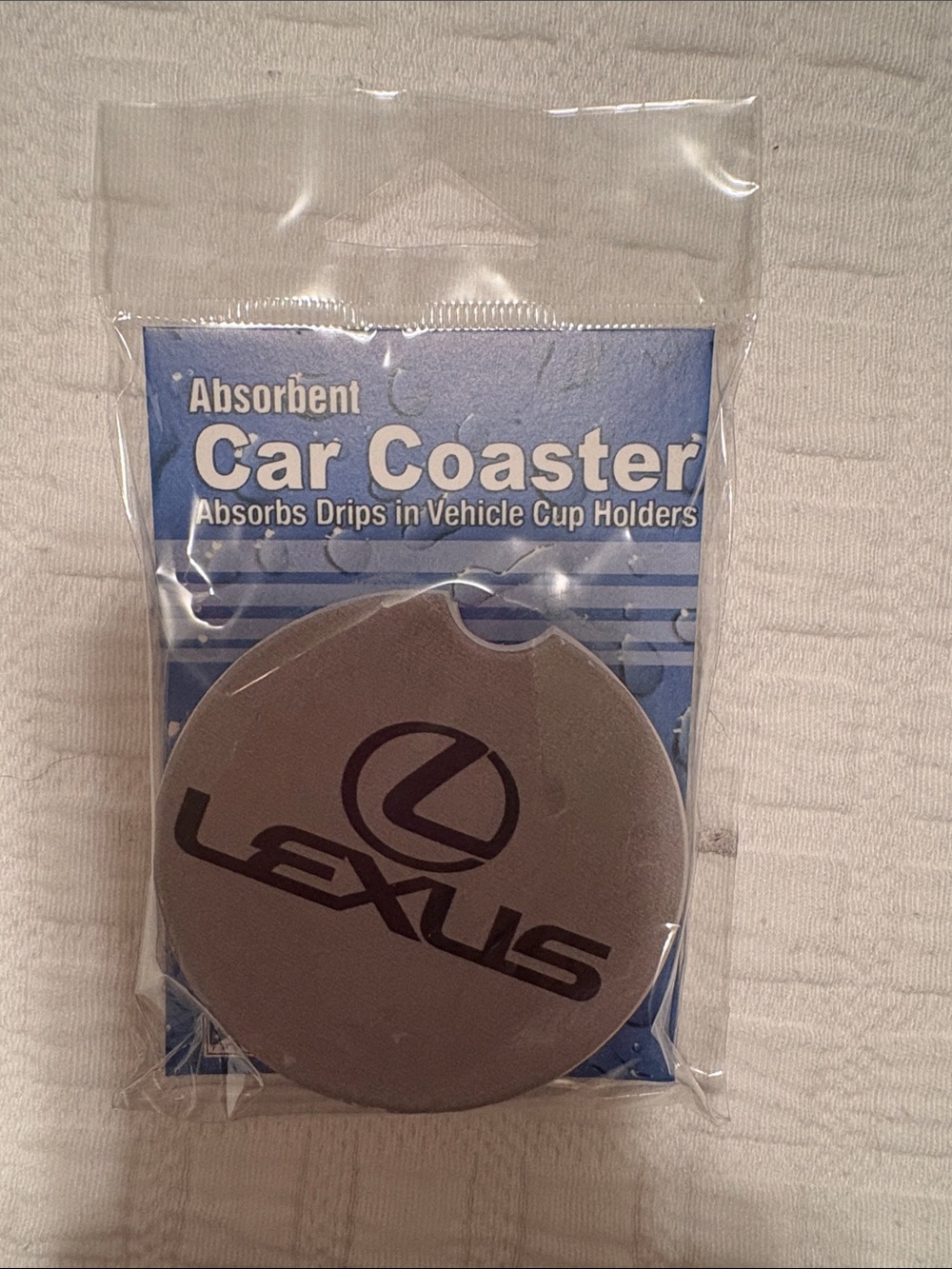 NWT Lexus Absorbent Car Coaster - Gray - set of 2